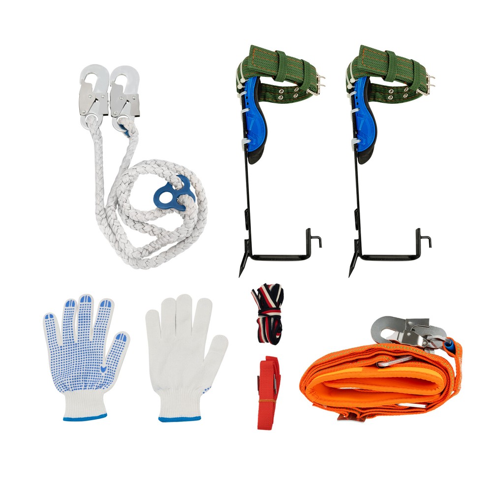 Tree Climbing Spike Set Pole Climbing Spurs w/ Rope Climber Adjustable Long!