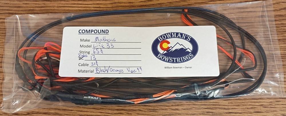 B99 String/Vec99 Cable Set for Mathews Lift 33 Compound Bow Black/Orange