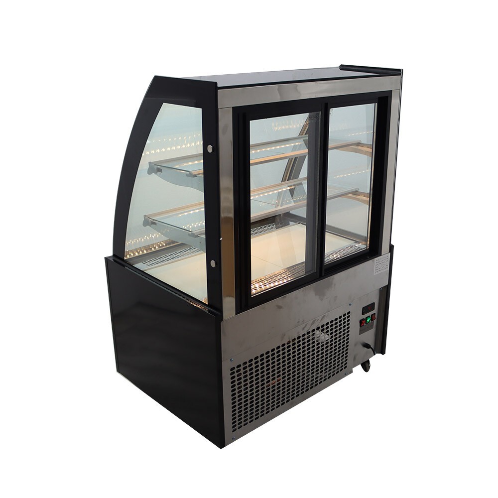 3 Layers Cake Showcase 220V Floor Refrigerated Cake Display Cainet Defogging
