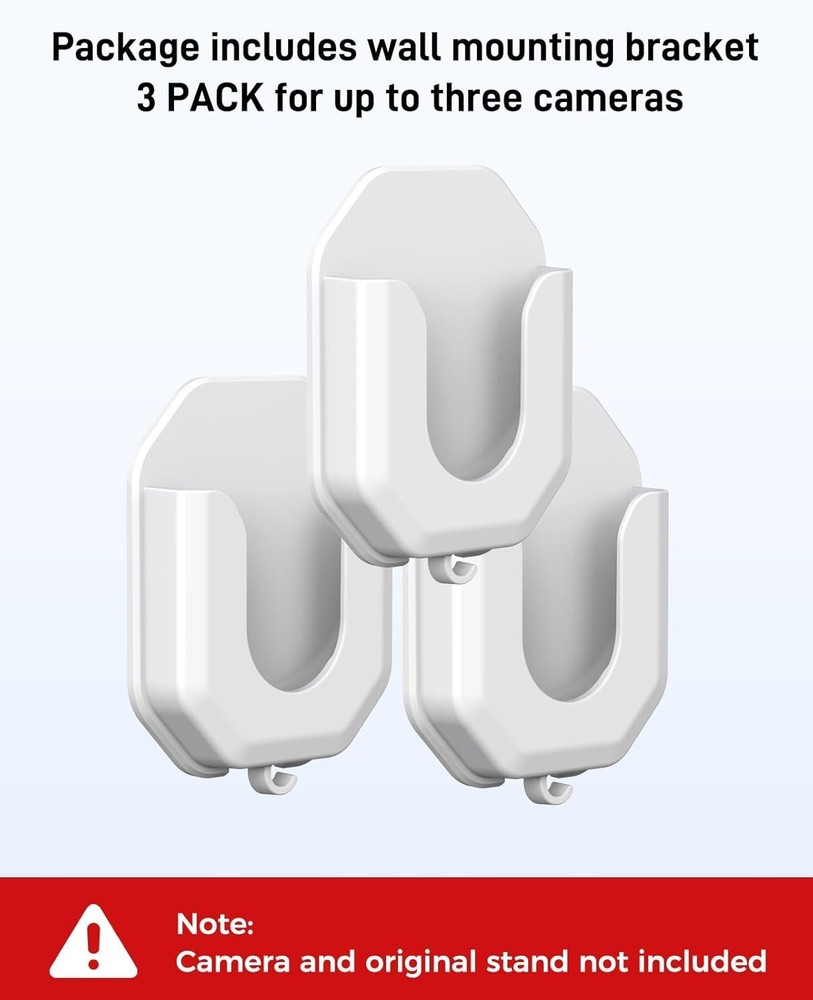 3 Pack Ring Indoor Camera No Drill No Screws Wall Mount Bracket Compatible wi...