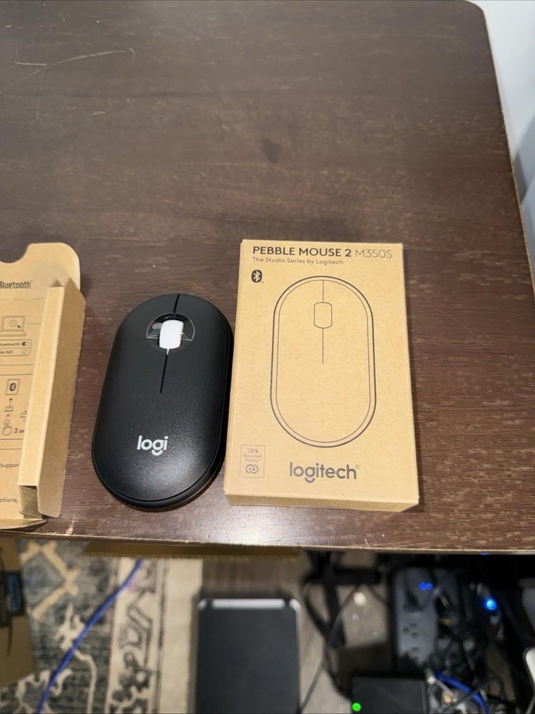 Logitech Pebble 2 M350s Wireless Bluetooth Mouse Black + Carry Case NIB
