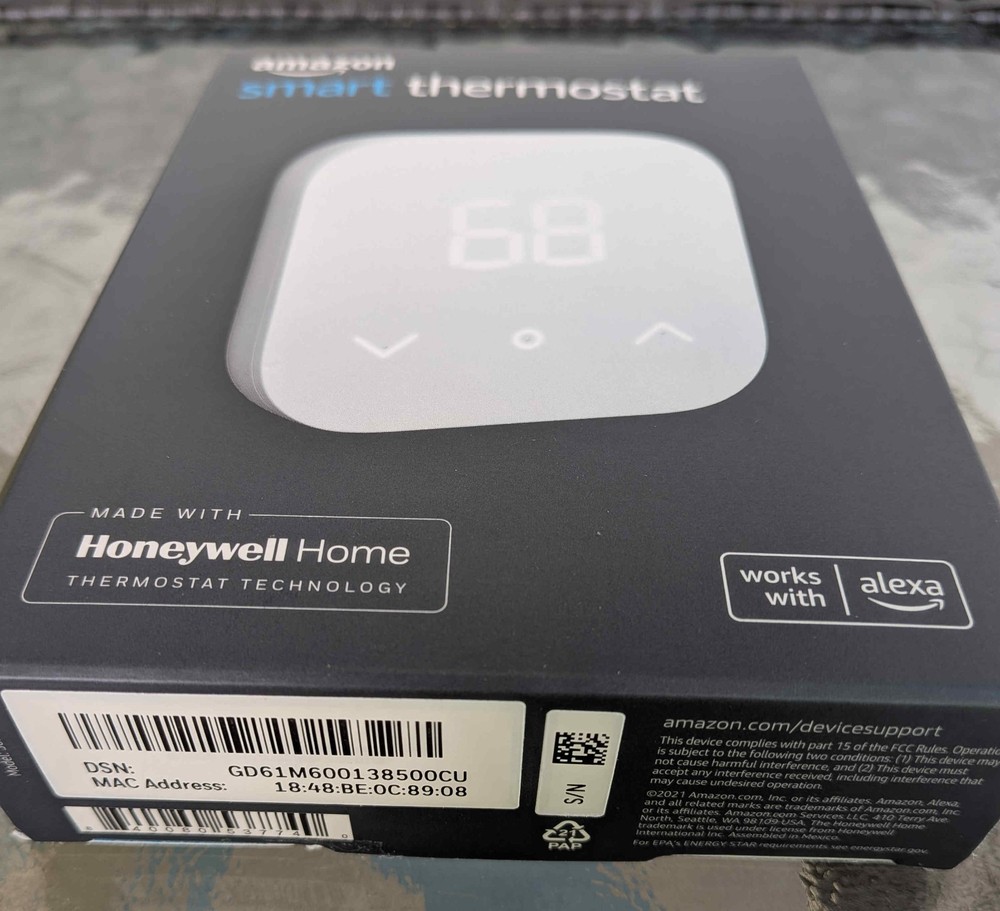 Amazon Smart Thermostat, Programmable, Works With Alexa, C-Wire required