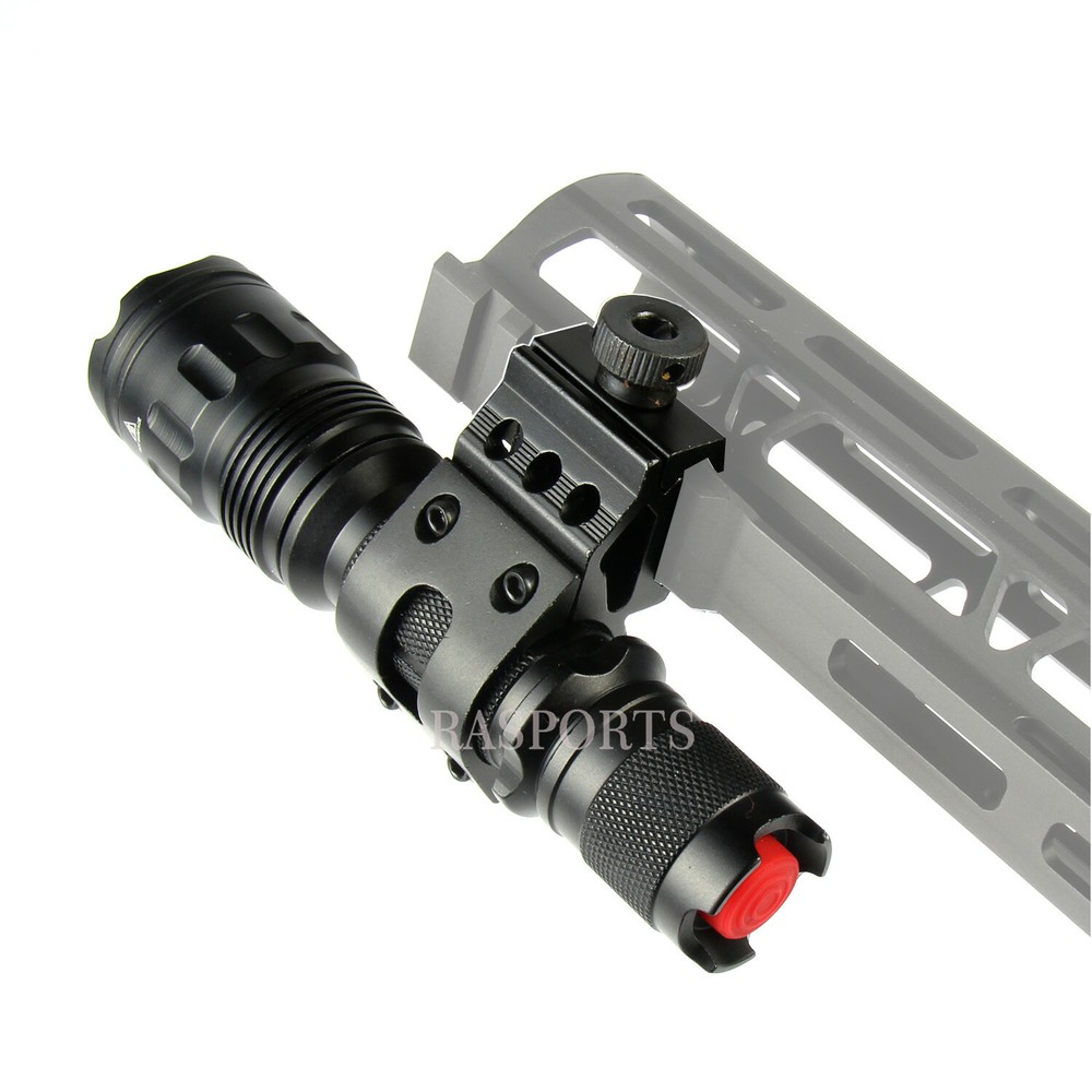 Flashlight 300 Lumens Strobe Flash Light w/ 45 Degree Offset Mount