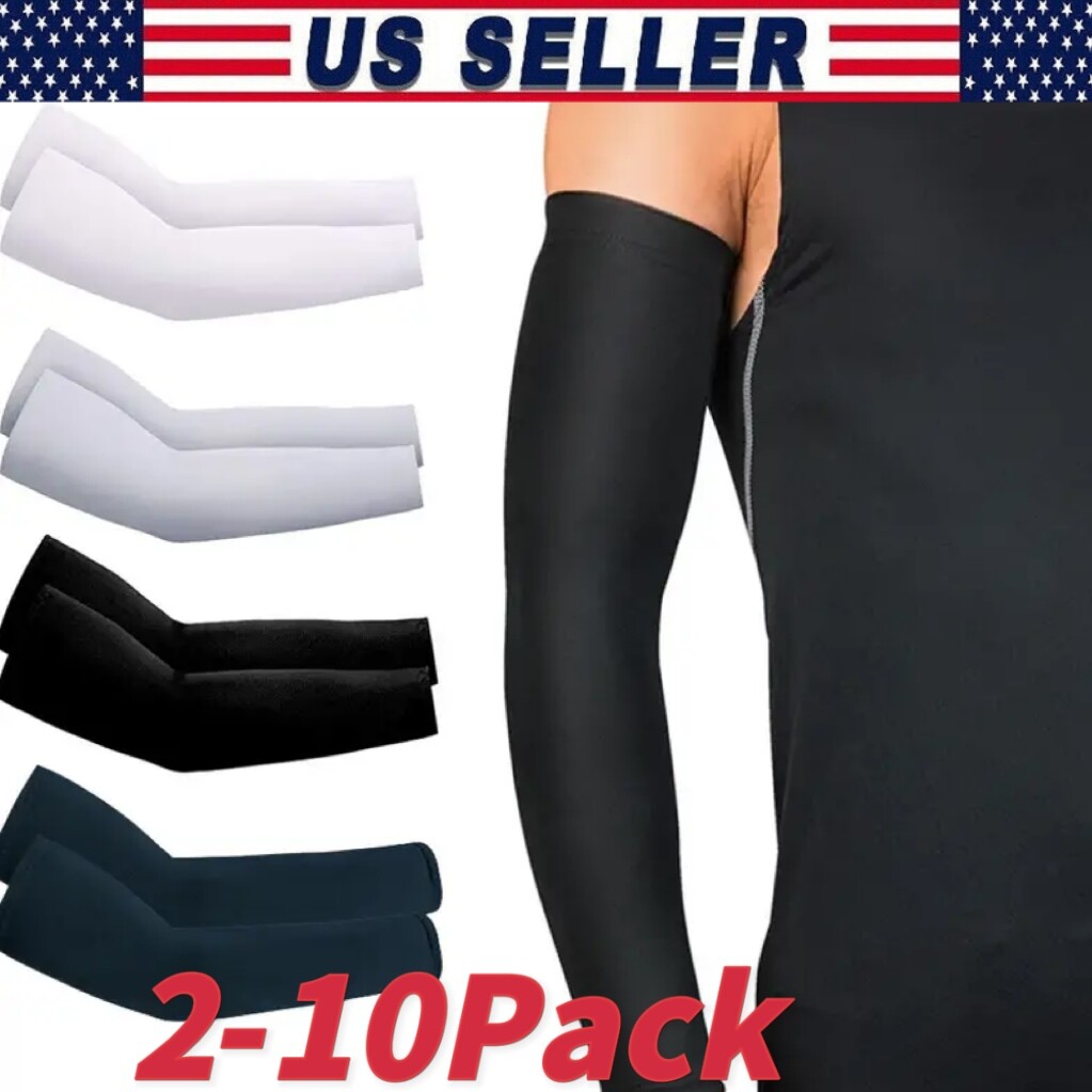 3 Pairs Cooling Arm Sleeves Cover UV Sun Protection Sports Outdoor For Men Women