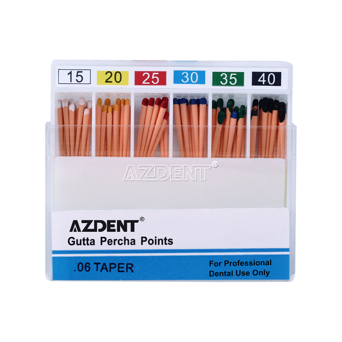 AZDENT Dental Endo Root Canal Gutta Percha Points Taper 0.02/0.04/0.06 15#-40#