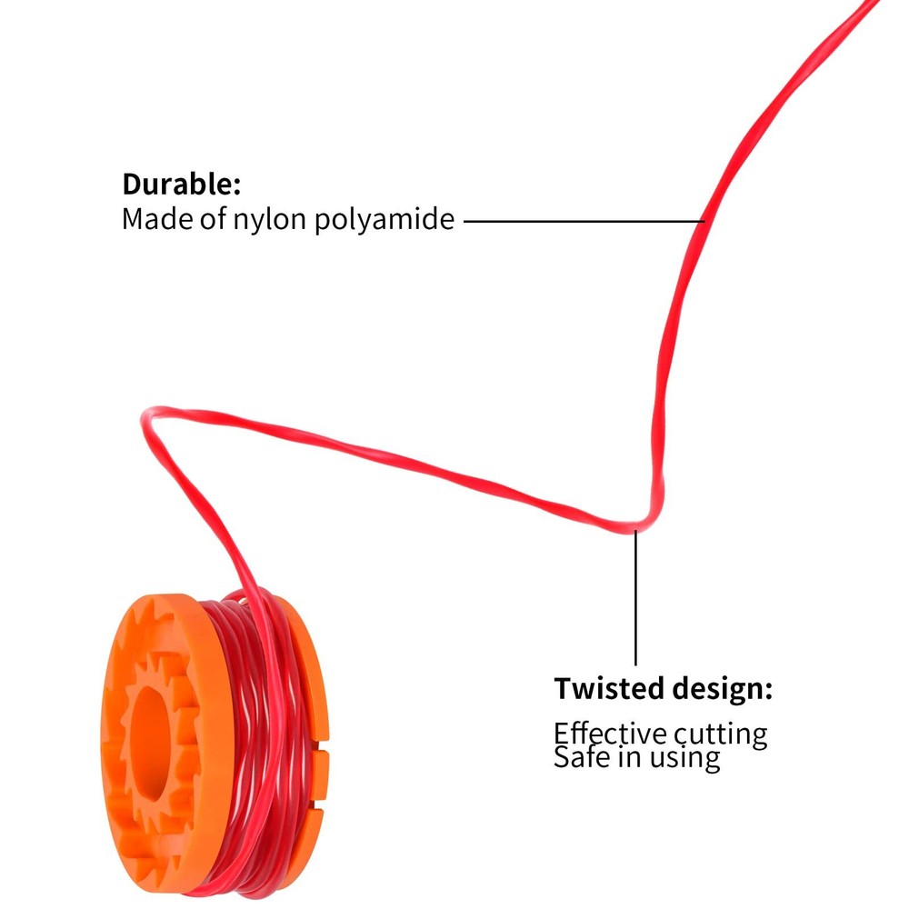 WORX WA0010 8pcs Replacement Spool Line +2pcs Cap For String Trimmer/Edger