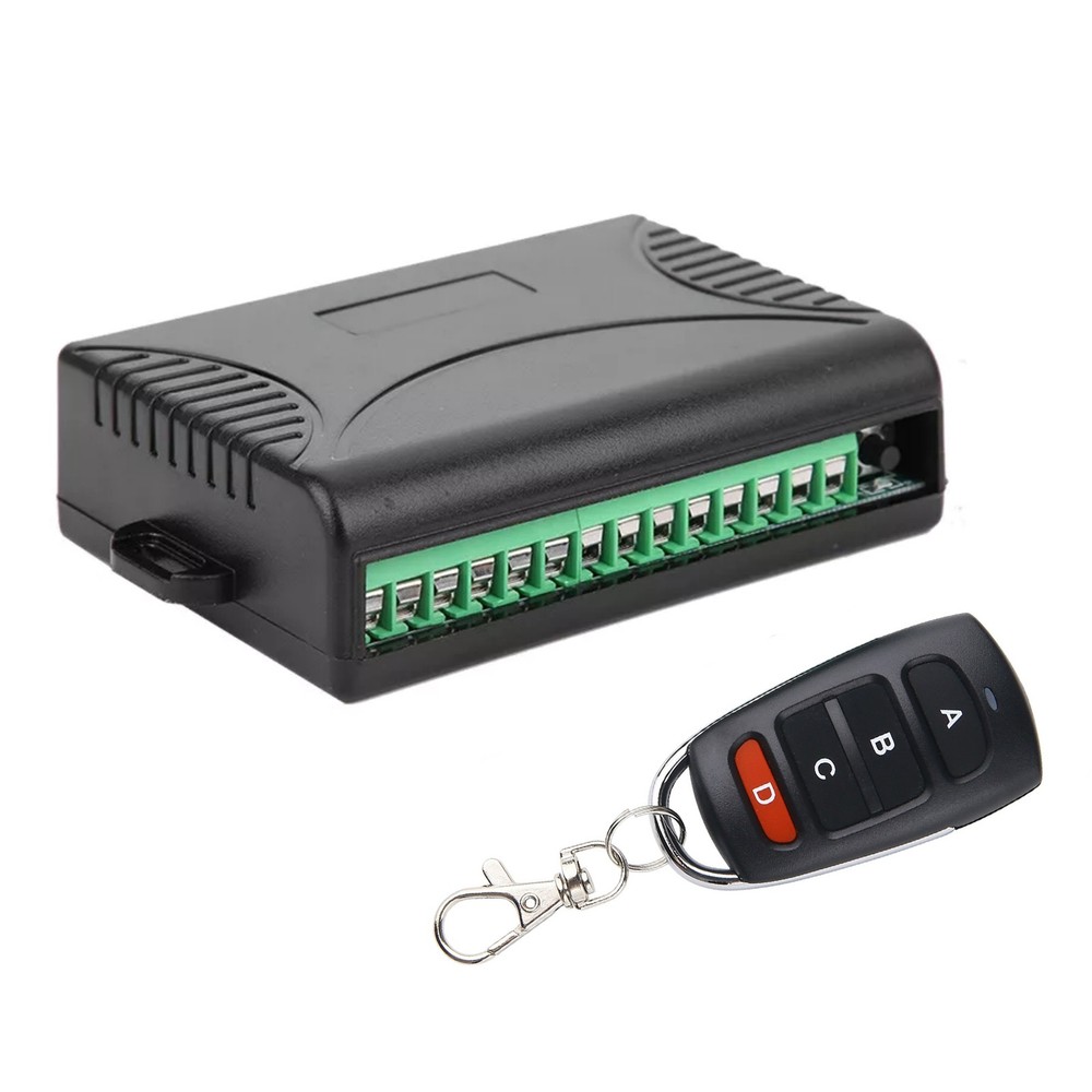 Receiver+Transmitter 4 Channel Remote Control Relay Switch Light Controller