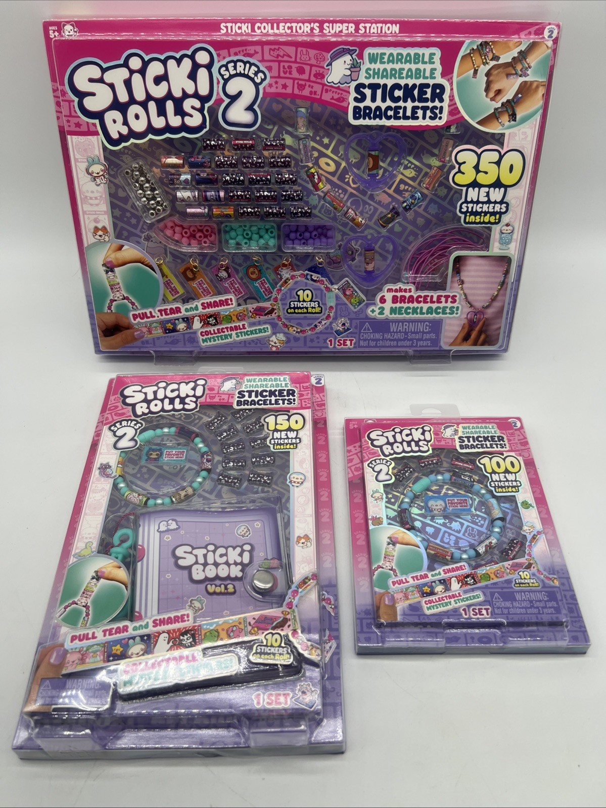 Sticki Rolls Series 2 Wearable Sharable Stickers (600ct) Bracelets Sets FreeS&H