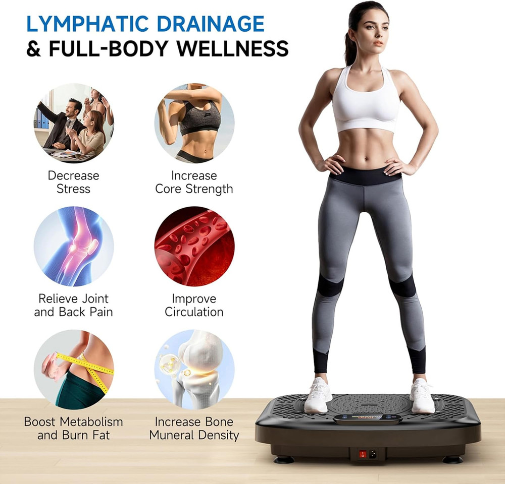 Vibration Plate Exercise Machine, 199 Adjustable Speeds, 450 Lbs Capacity