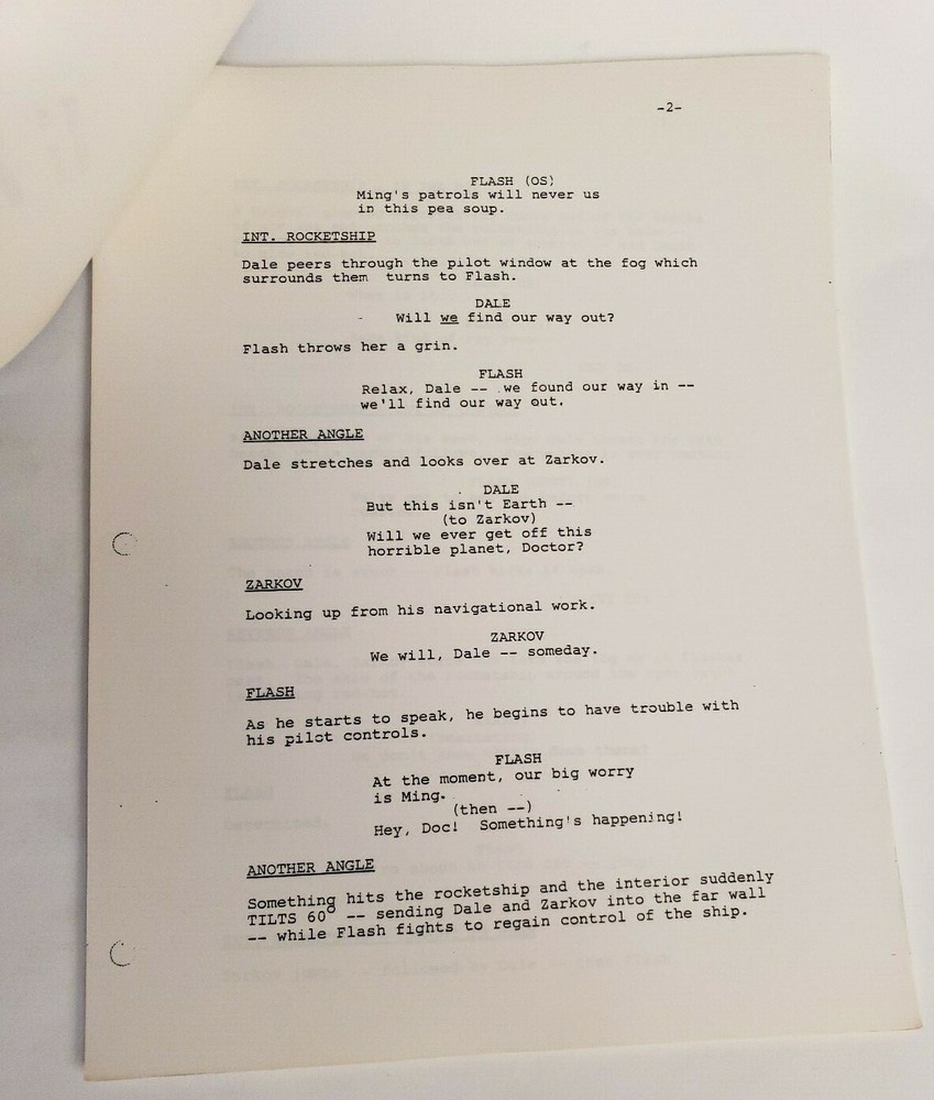 FLASH GORDON / Ted Pedersen 1979 TV Script, "Chapter Six: Into the Water World"