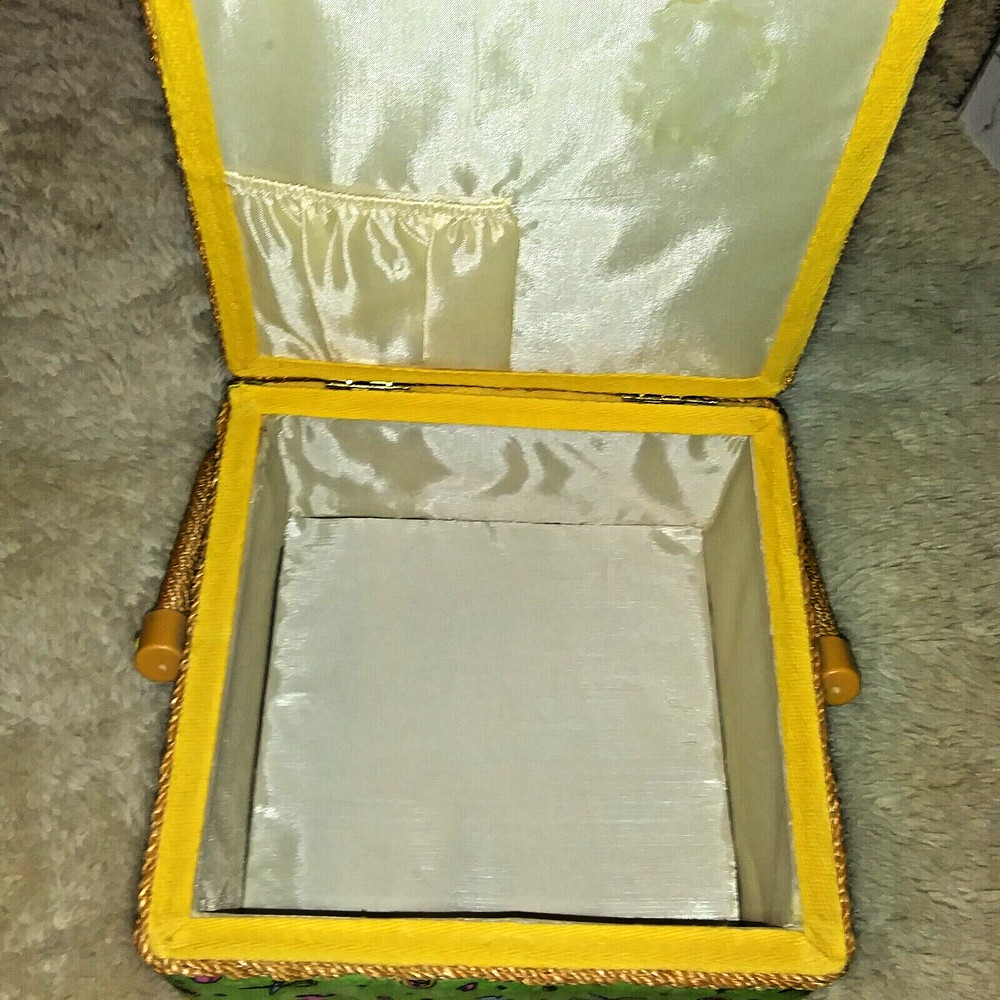 Green Sewing Storage Basket with handle