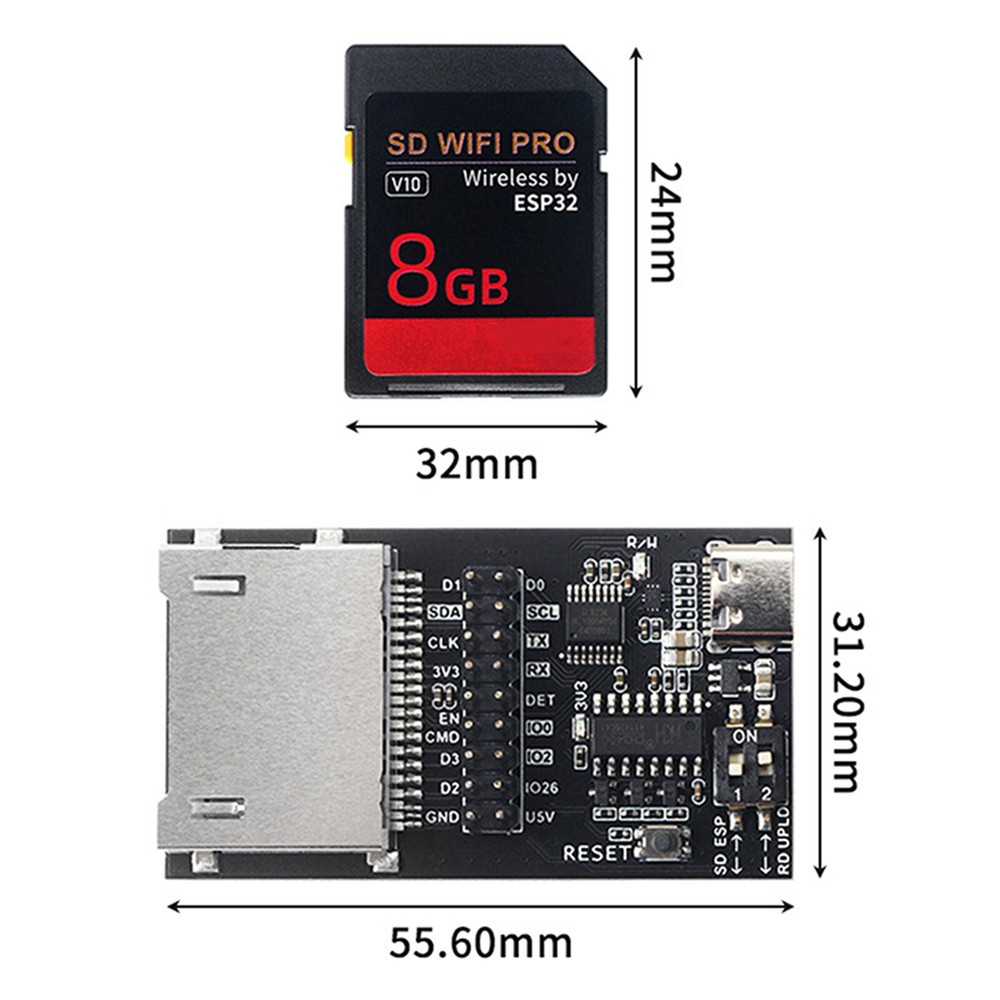 SD WiFi Pro High-speed Wireless Memory Card + 8GB SD Card for 3D Printer
