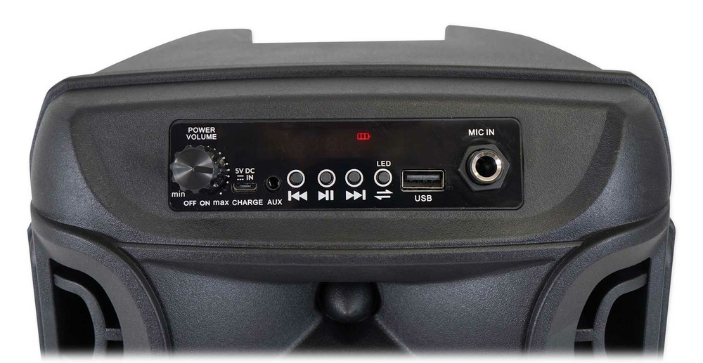 Technical Pro BOOM8 Portable Rechargeable 8" LED Party Speaker w/Bluetooth/USB