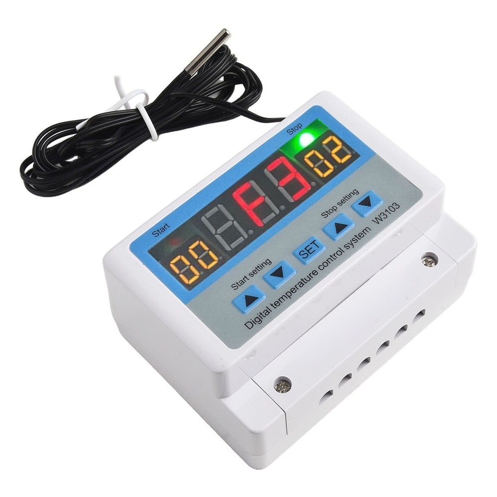 AC 220V Temperature Controller with Digital Display and Adjustable Range