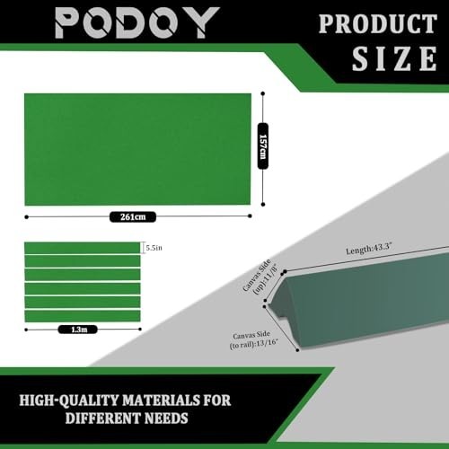 8ft Pool Table Replacement Kit - Billiard Rail Rubber Bumpers & Felt Cloth Set