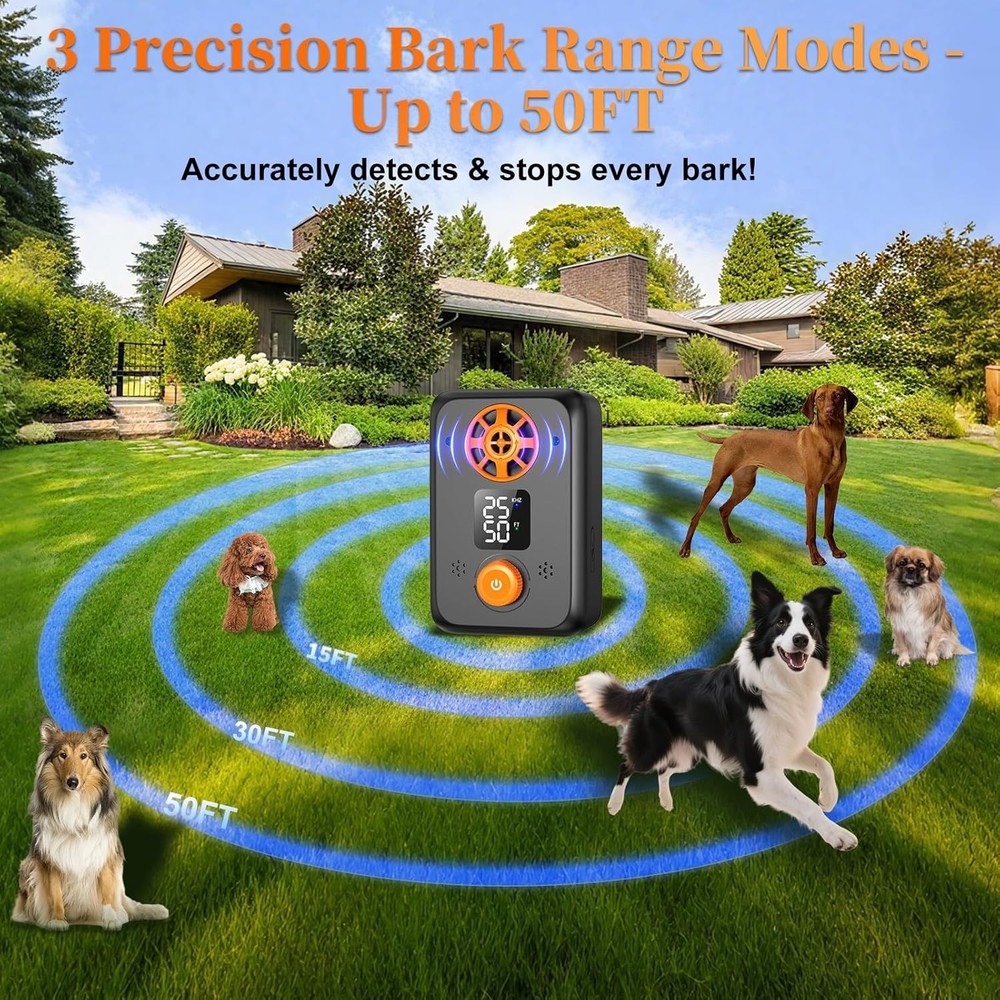 Ultrasonic Dog Bark Control Device for Wall or Table - Adjustable Ranges- NEW