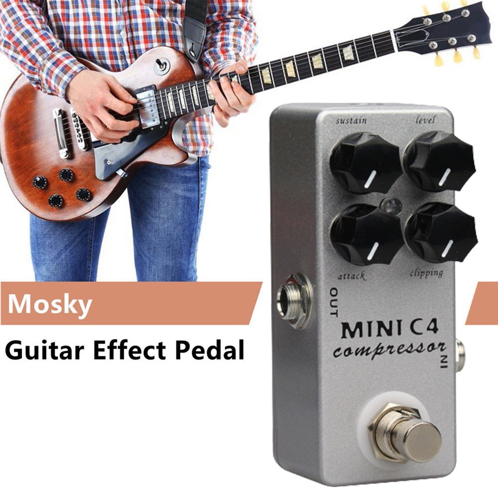 Mosky C4 COMPRESSOR Guitar Effect Pedal Sustain Level Attack Control True Bypass