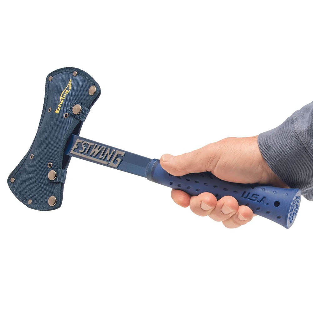 Estwing 17" Black Eagle Double Bit Axe with Nylon Sheath - Blue - E6-DBA