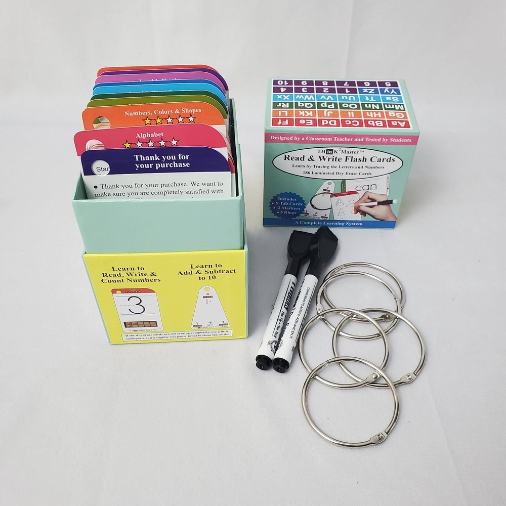 Think2Master Read & Write Flash Card Complete Learning System 186 Cards, 5 rings