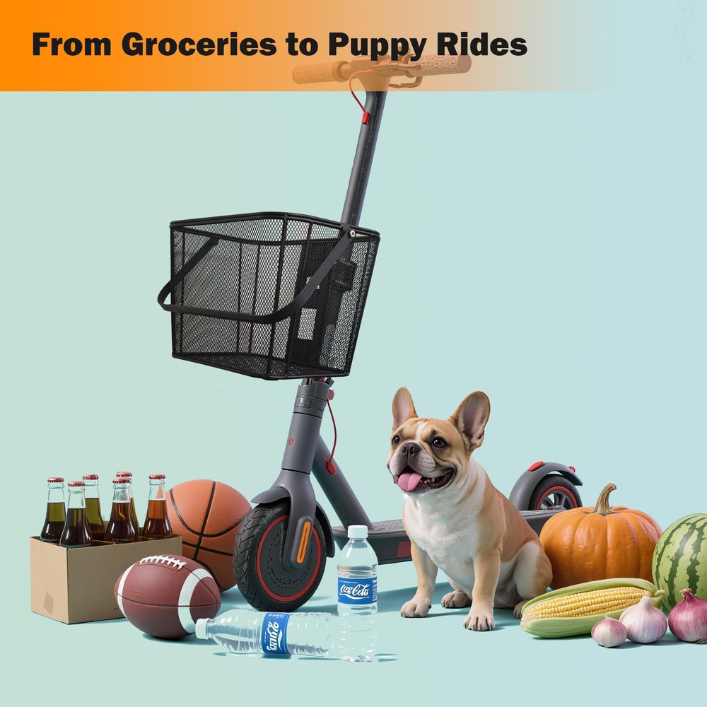 Scooter Basket Extra Large 130lb Loading Capacity Removable Front basket for ...