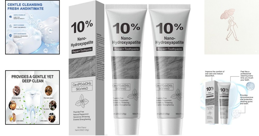 Fluoride-Free Hydroxyapatite Solution: 2PCS Enamel Care for Sensitive Teeth