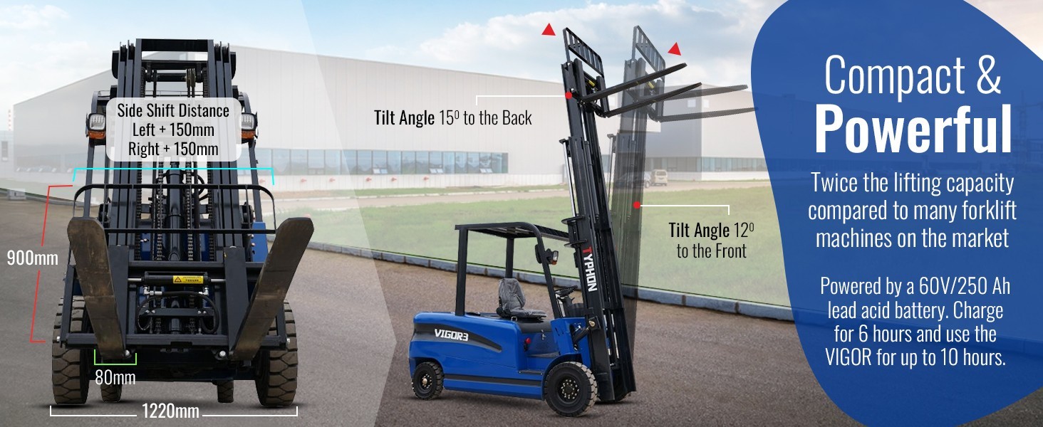Electric Forklift 1.5 Ton Rated Capacity Lifter Truck w side shift Brand New USA