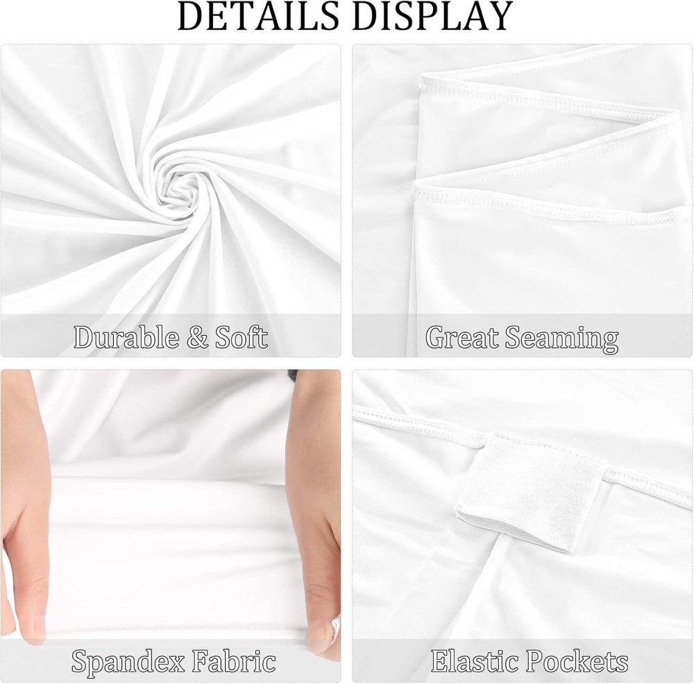 2 Pack 6FT Spandex Table Covers Washable Resistant Stretch Fitted Rectangle T...