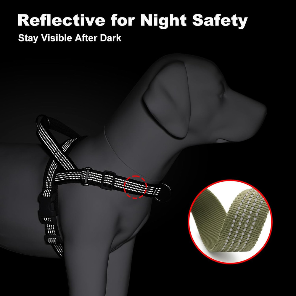 No Pull Dog Harness with Handle, Adjustable Mesh Padded Reflective Walking Harne