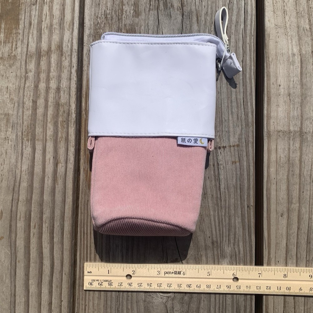 Pink And White Collapsable Pencil Pushcase