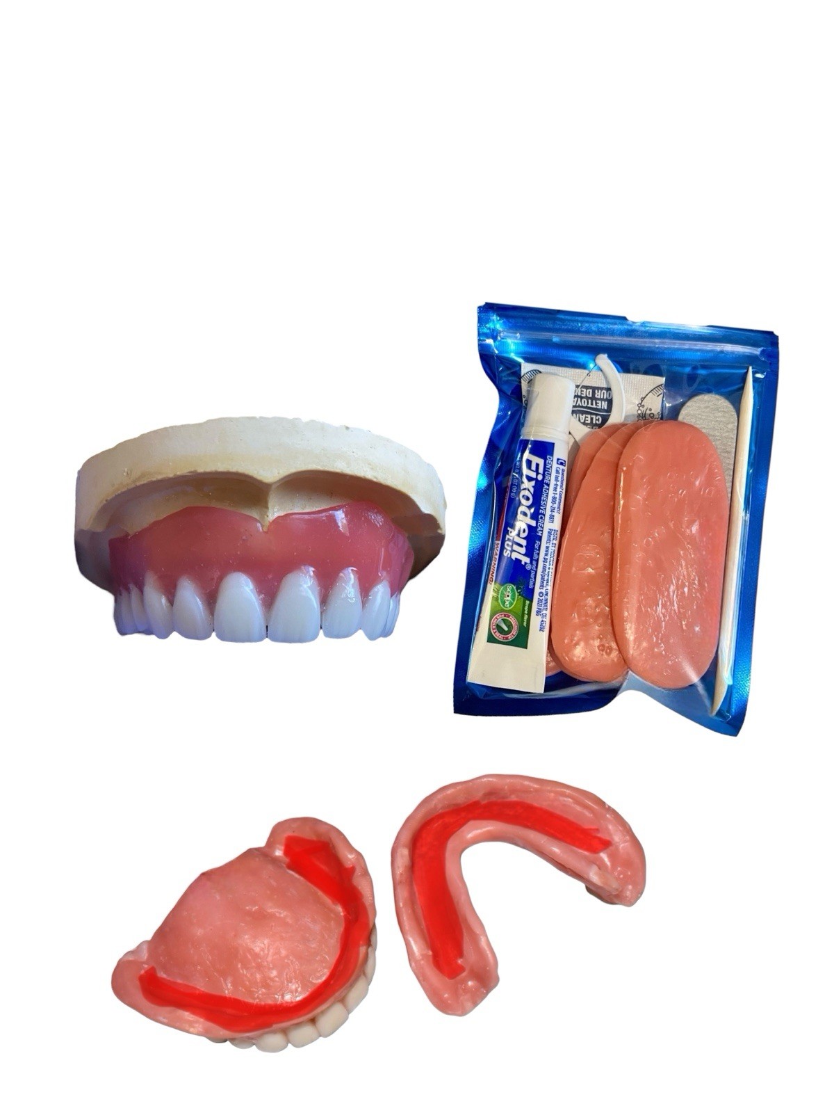 Fix Loose Dentures DIY Denture Reline Pink Gum Strips Reusable Fit No Teeth
