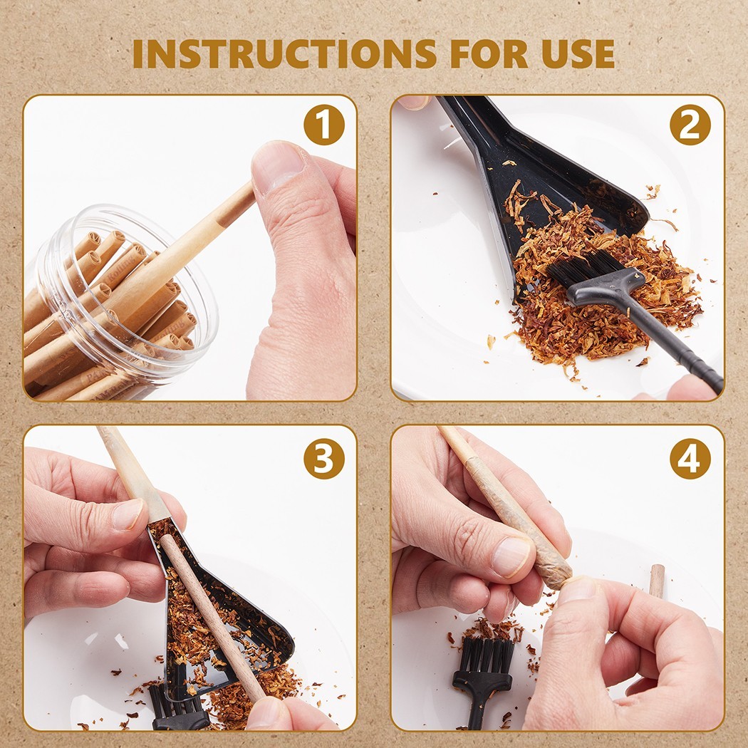 100Pack King Size W/Filter Tip Pre Rolled Cones with Cone Loader Stick and Tubes