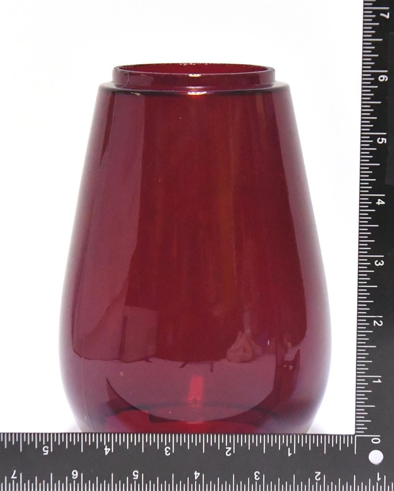 VINTAGE RUBY RED REPLACEMENT LANTERN GLOBE LENS UNMARKED SOME DAMAGE
