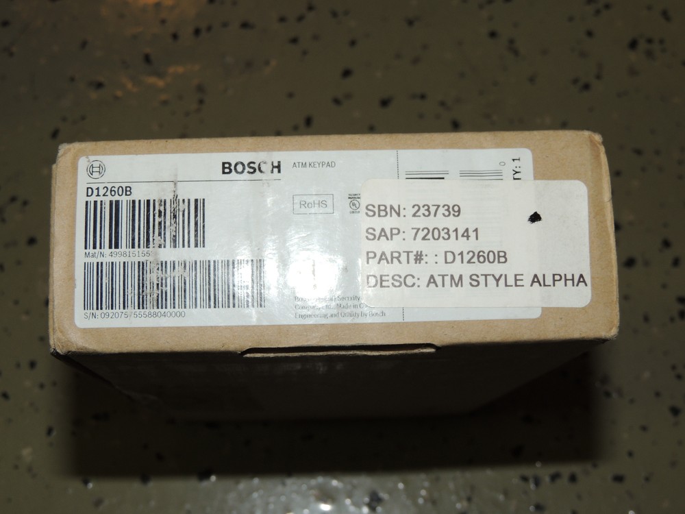 Bosch ATM Style Security System Keypad D1260B Alpha V