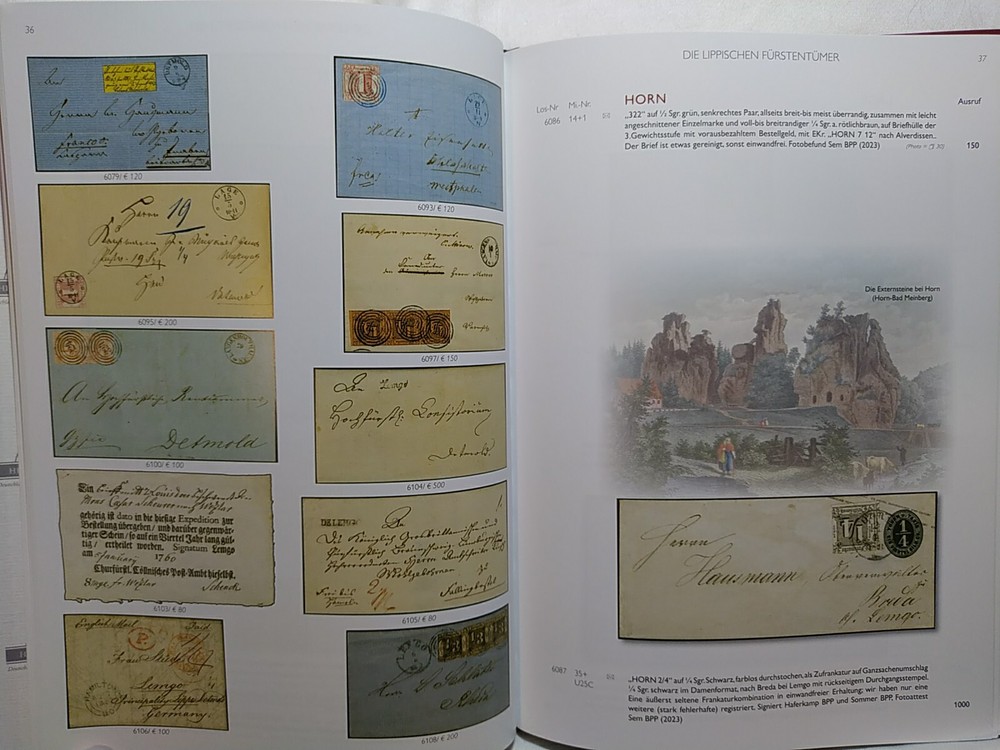 GERMAN POSTAL STAMP CATALOG LIPPISCHE PRINCIPALITIES GUSTAV STRUNK COLLECTION
