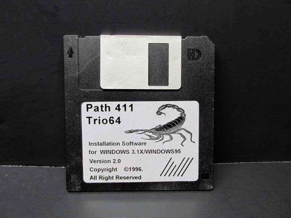 Path 411 Trio64, Version 2.0, 3.5" Floppy Disk for Windows 3.1x / Windows 95