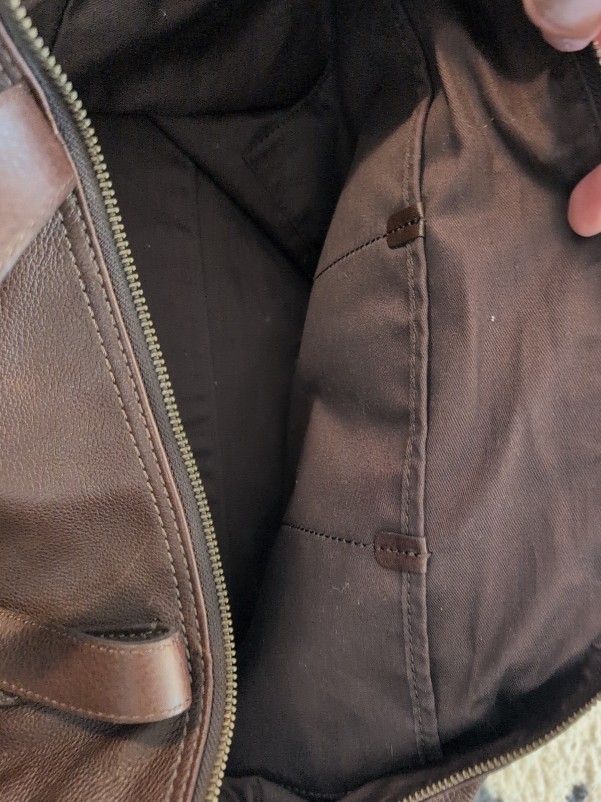 Fossil Mens Duffle Bag Brown Leather Travel Shoulder Business