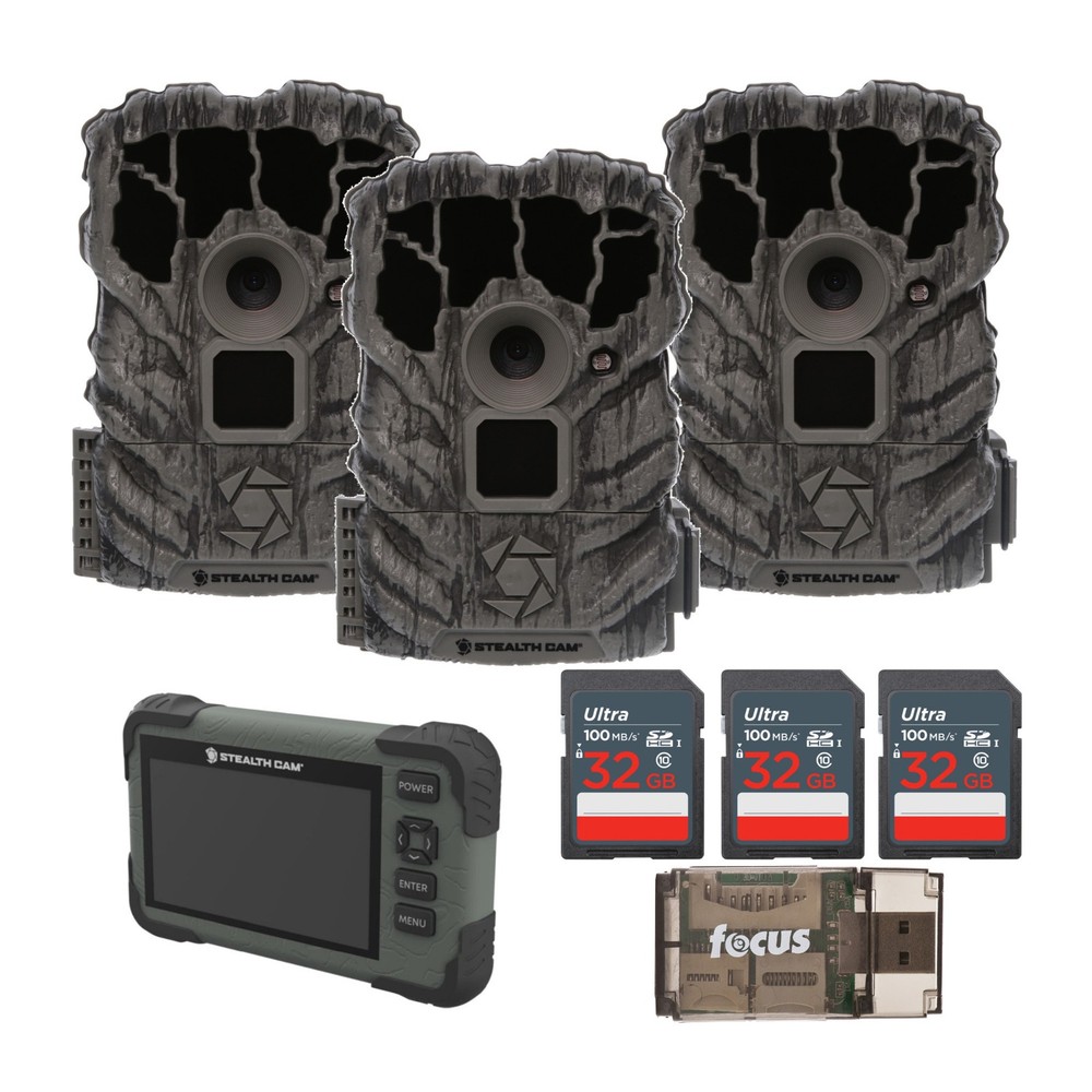 Stealth Cam Browtine 14MP 3 Pack with SD Card Reader Viewer Memory Card Reader