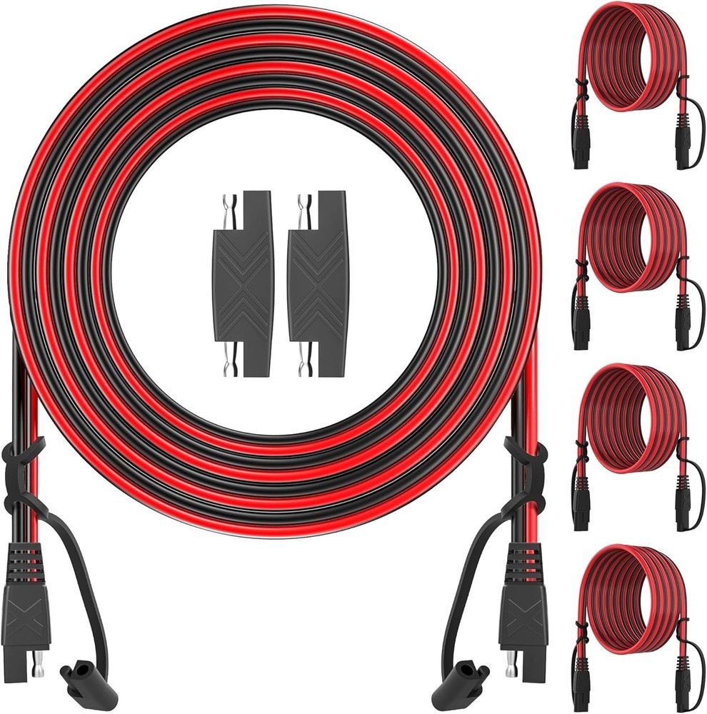 Heavy-Duty 12FT SAE Extension Cables, 4-Pack
