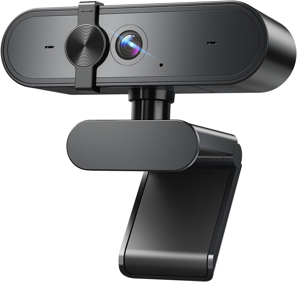 1080P Webcam Computer Camera with Microphone & Wide View - Auto Light Correction