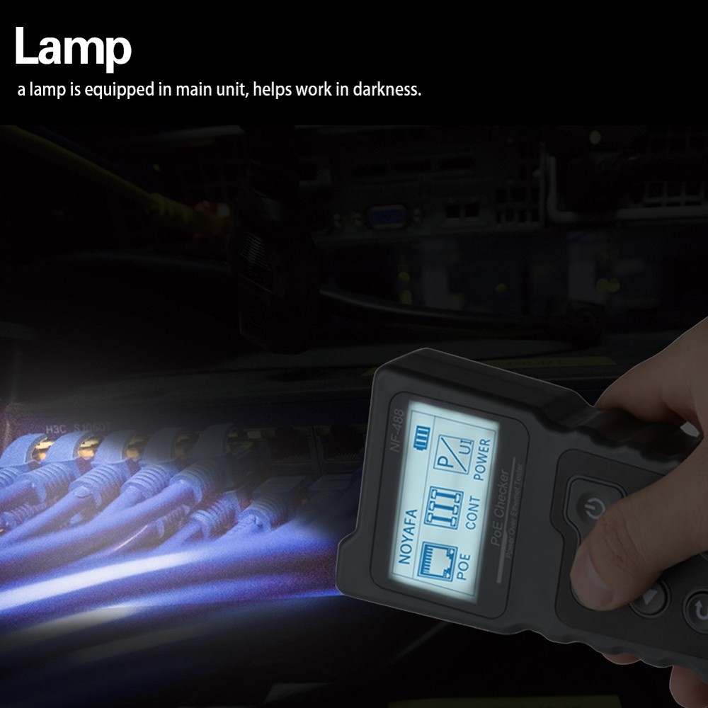 PoE Checker Inline PoE Voltage & Current Tester With Cable Tester NF-488