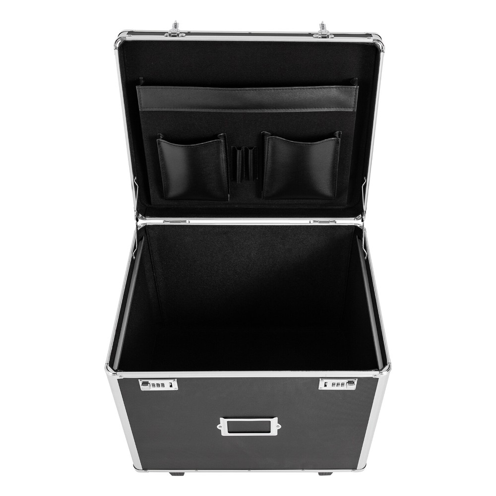 Aluminum Alloy File Lock Box, Hand pull File Case Locking Mobile Business Box