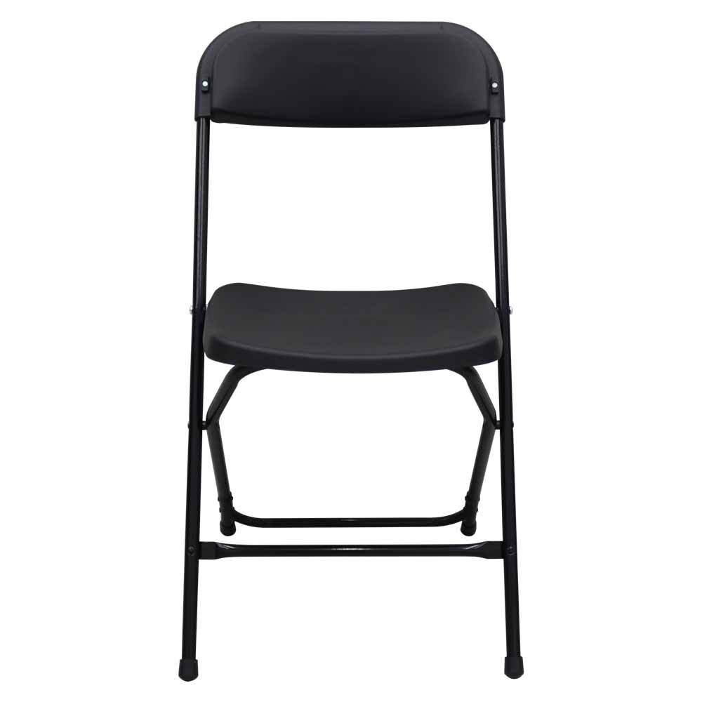 New Black Plastic Folding Chairs Stackable Chairs Enlarged Surface 10pcs/set