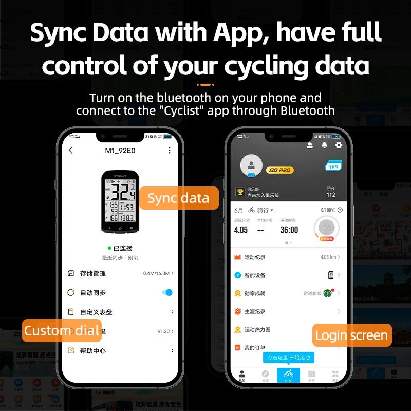 ROCKBROS Bicycle Computer M1 GPS ANT Bluetooth Wireless Rainproof Cadence Sensor