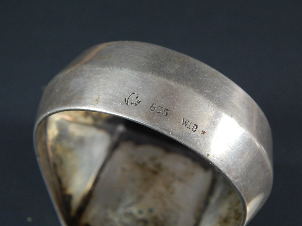 Antique German 835 Silver HUGE Ring Possibly A Napkin Ring Monogram PP