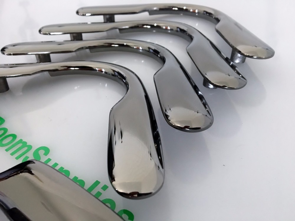 QUALITY SOLID Pool Snooker Table BLACK CHROME Pocket Brackets Heavy boss Round