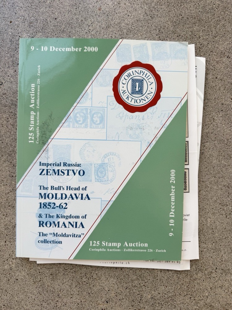 Corinphila 125 Stamp Auction 2000 Russia Zemstvo Moldavia Romania Catalog