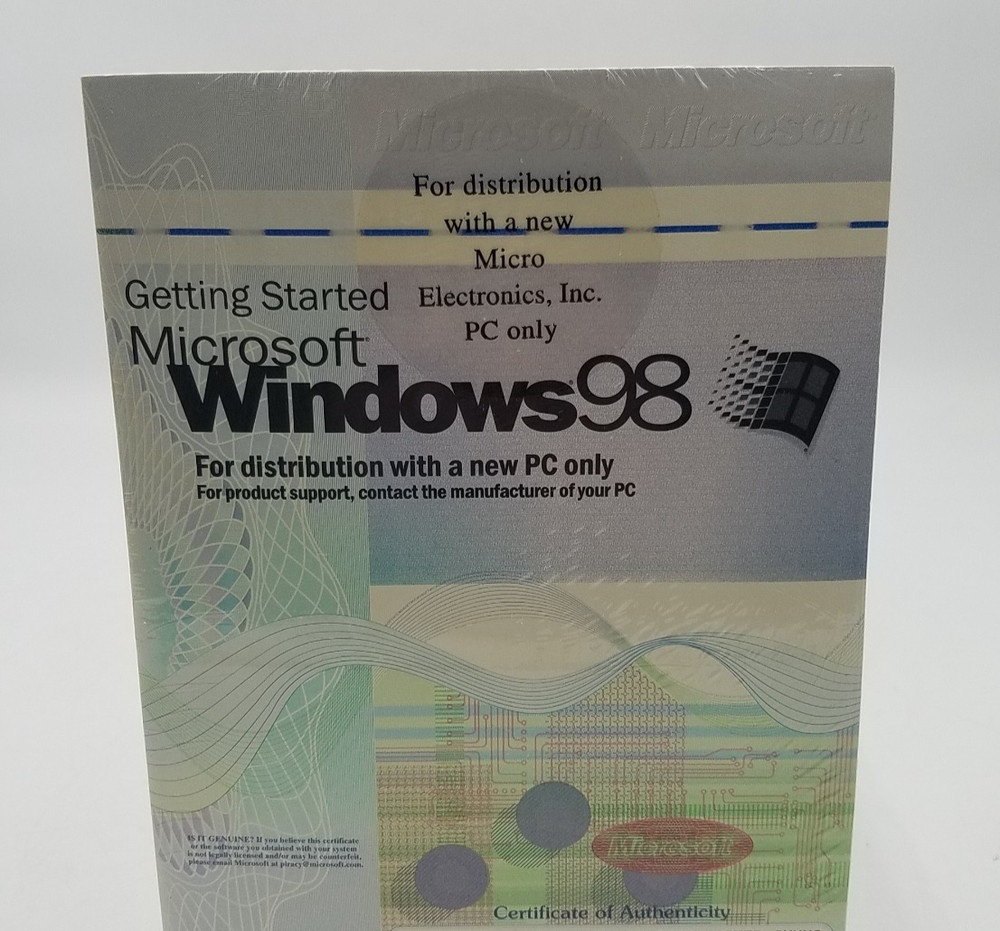 Microsoft Windows 98 Dell PC Getting Started CD-Rom Manual SEALED Product Key