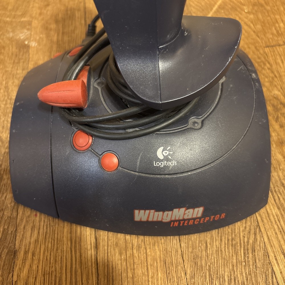Logitech Black Red WingMan Interceptor Force Joystick Controller PC USB Untested