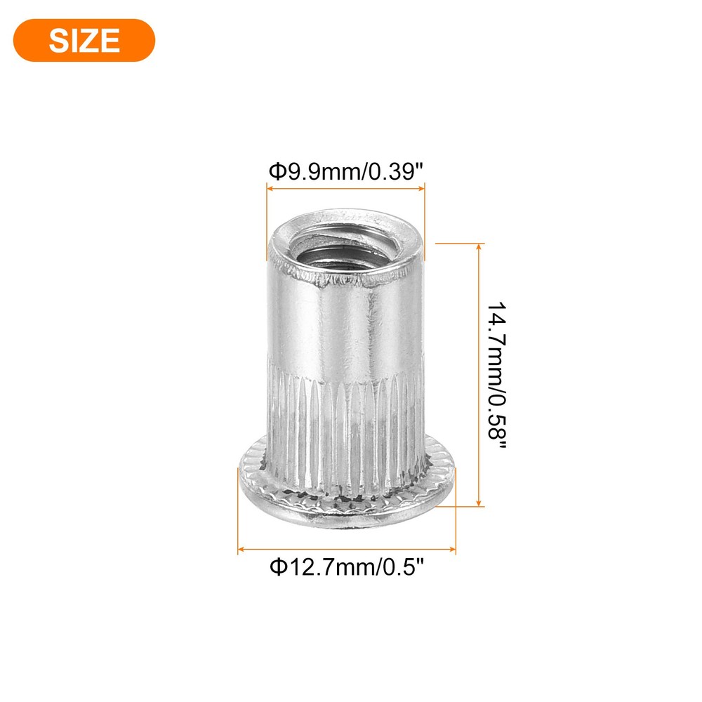 45Pcs Rivet Nut Flat Head, 1/4"-20 Socket Head Cap Screws and Flat Washers