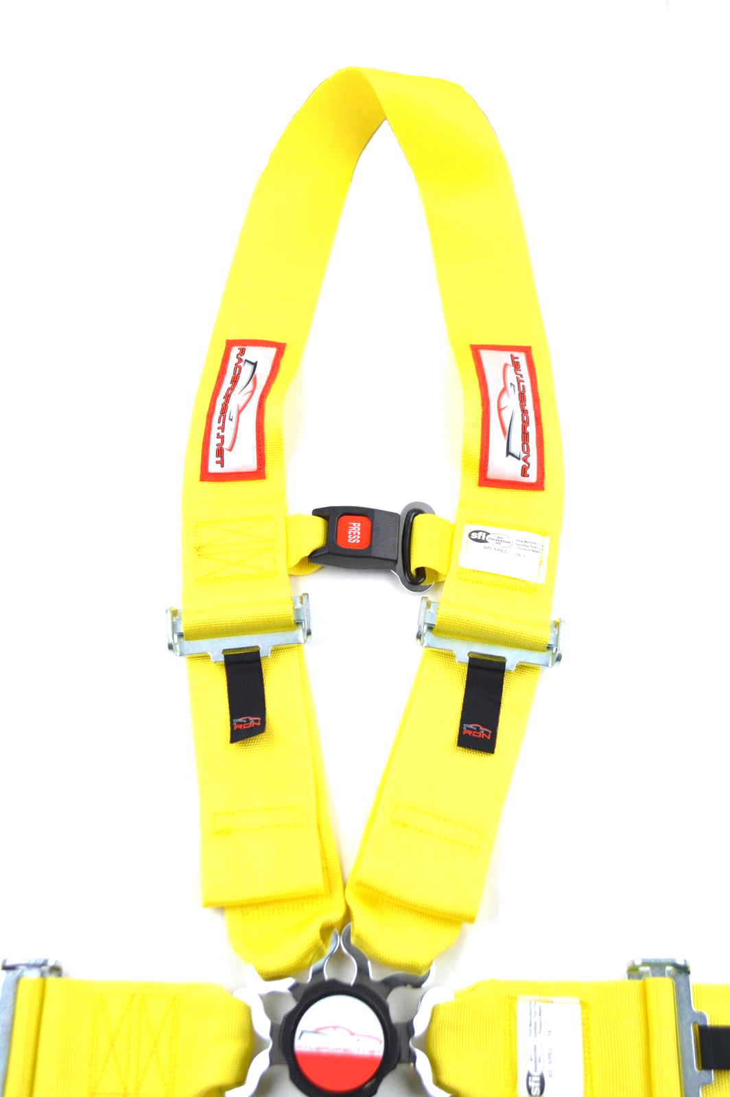 DRAGSTER YELLOW RACE HARNESS ALL WRAP SEAT BELT SFI 16.1 WITH STERNUM STRAP